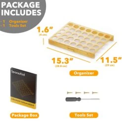 SpaceAid Bamboo Coffee K Cup Organizer For Kitchen Drawer Storage, 35 Slots -NeatNest Store coffee k cup organizer 6