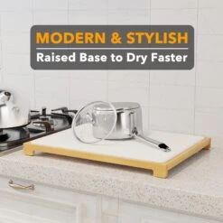 SpaceAid Diatomaceous Earth Kitchen Drying Dish Mat, White -NeatNest Store dish mat 4