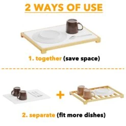 SpaceAid Diatomaceous Earth Kitchen Drying Dish Mat, White -NeatNest Store dish mat 5