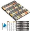 SpaceAid® Spice Drawer Organizer With 28 Spice Jars Compact Spice Rack For Kitchen Drawer