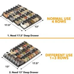 SpaceAid® Spice Drawer Organizer With 28 Spice Jars Compact Spice Rack For Kitchen Drawer -NeatNest Store drawer spice organizer usa