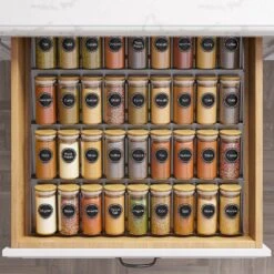 SpaceAid 36 Pcs Empty Spice Jars With Bamboo Lids And Labels, 4oz -NeatNest Store empty spice jars 7