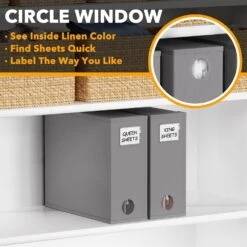 SpaceAid 2 Pack Foldable Sheet Organizer For Linen Closet, Gray -NeatNest Store foldable sheet organizer 4