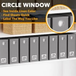 SpaceAid 8 Pack Foldable Sheet Set Organizer For Linen Closet, Gray -NeatNest Store foldable sheet set organizer 6