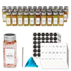 SpaceAid 36 Pcs Glass Spice Jars With Labels