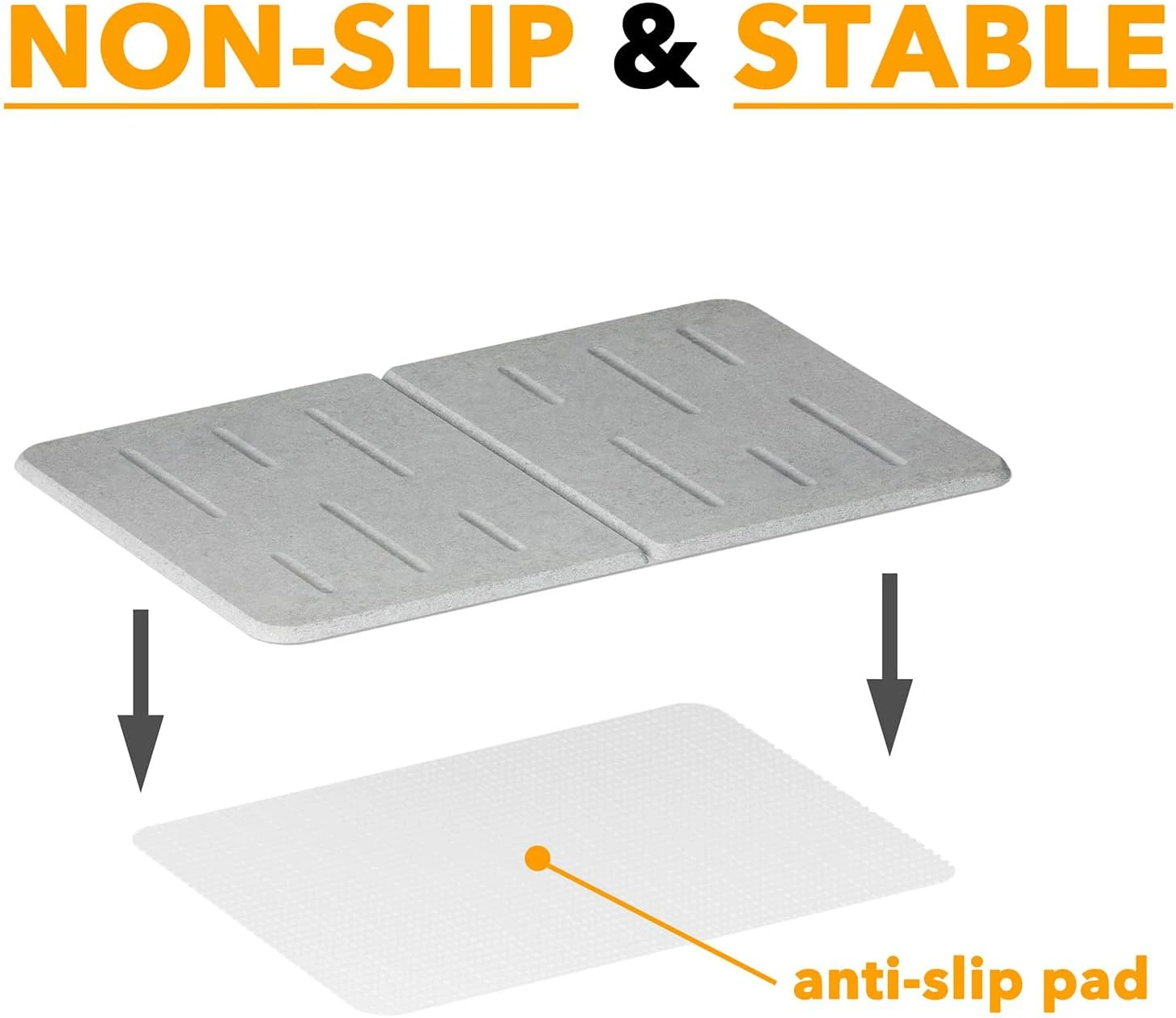 SpaceAid Instant Dry Diatomaceous Earth Stone Bath Mat, Gray 5 SpaceAid Instant Dry Diatomaceous Earth Stone Bath Mat, Gray - Image 5