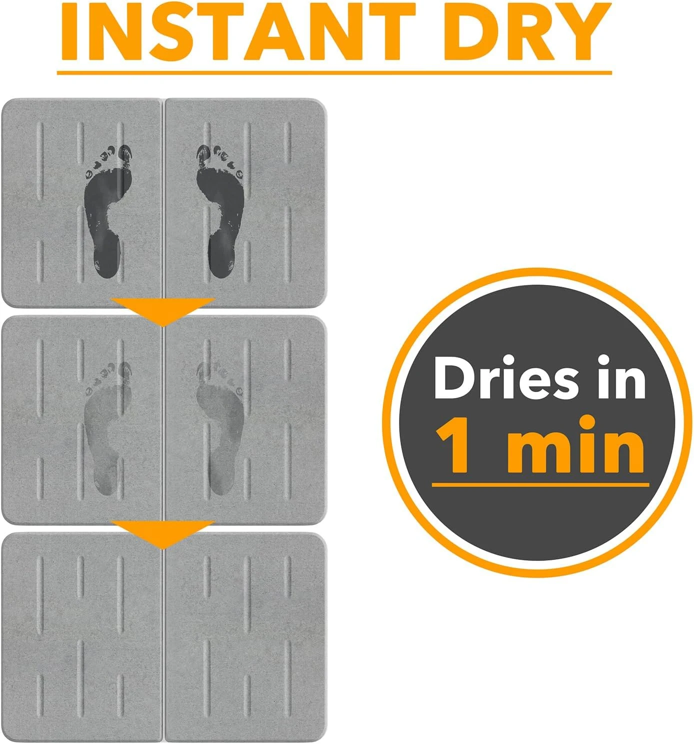 SpaceAid Instant Dry Diatomaceous Earth Stone Bath Mat, Gray 4 SpaceAid Instant Dry Diatomaceous Earth Stone Bath Mat, Gray - Image 4