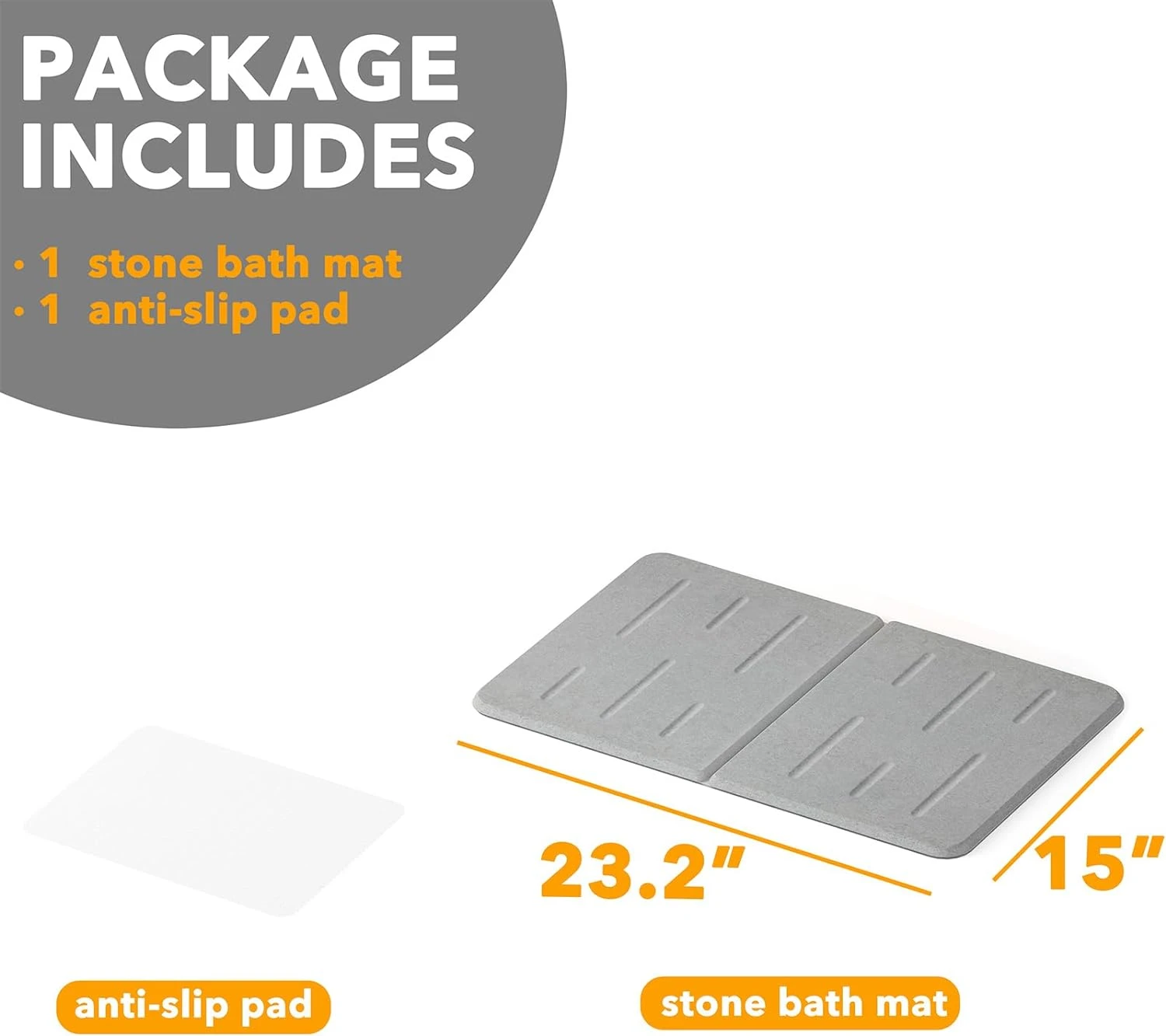 SpaceAid Instant Dry Diatomaceous Earth Stone Bath Mat, Gray 6 SpaceAid Instant Dry Diatomaceous Earth Stone Bath Mat, Gray - Image 6