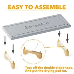 SpaceAid® Quick-Dry Kitchen And Bathroom Sink Caddy Organizer, The Soap And Sponge Holder With Bamboo Feet -NeatNest Store instant dry sink organizer foot