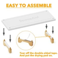 SpaceAid DryingNeat Kitchen & Bathroom Sink Caddy Organizer With Bamboo Feet, White -NeatNest Store kitchen bathroom sink caddy 2