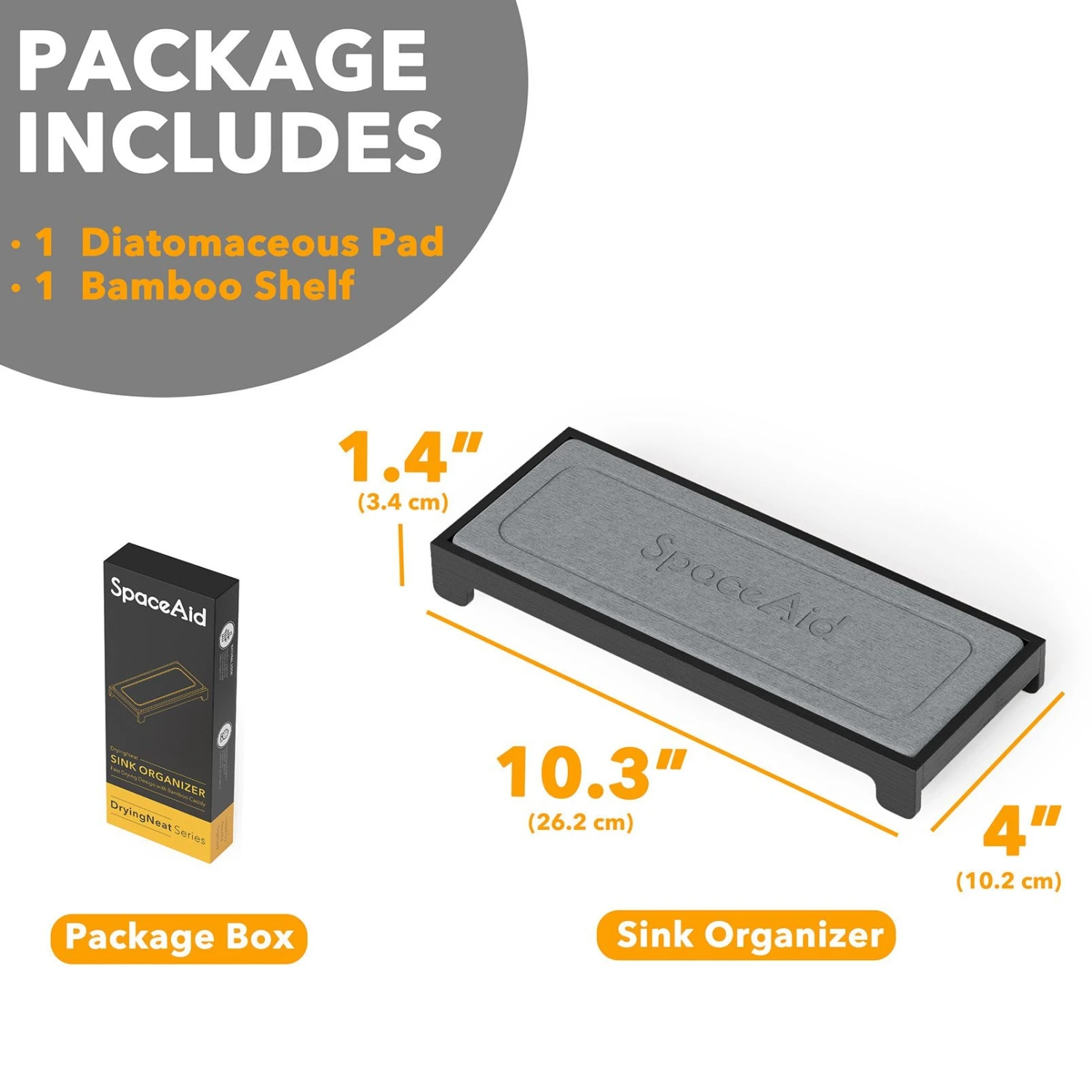 SpaceAid DryingNeat Bathroom & Kitchen Sink Caddy Organizer, Black 5 SpaceAid DryingNeat Bathroom & Kitchen Sink Caddy Organizer, Black - Image 5