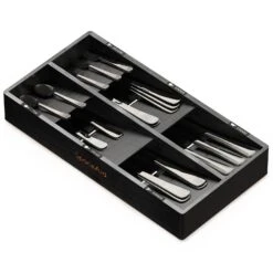 Front Page 42 SpaceAid Bamboo Kitchen Utensil Drawer Organizer, 6 Slots, Black