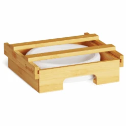 SpaceAid Bamboo 9-inch Paper Plate Dispenser