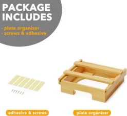 SpaceAid Bamboo 9-inch Paper Plate Dispenser -NeatNest Store paper plate dispenser under cabinet 2