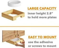 SpaceAid 10-inch Bamboo Vertical Paper Plate Organizer For Kitchen Cabinet 11 SpaceAid 10-inch Bamboo Vertical Paper Plate Organizer For Kitchen Cabinet -NeatNest Store paper plate organizer 5