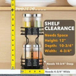 SpaceAid® Pull Out Spice Rack Heavy Duty Slide Out Spice Cabinet Organizers 10 SpaceAid® Pull Out Spice Rack Heavy Duty Slide Out Spice Cabinet Organizers -NeatNest Store pull out spice rack dimensions