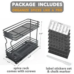 SpaceAid® Pull Out Spice Rack Heavy Duty Slide Out Spice Cabinet Organizers 11 SpaceAid® Pull Out Spice Rack Heavy Duty Slide Out Spice Cabinet Organizers -NeatNest Store pull out spice rack pakage