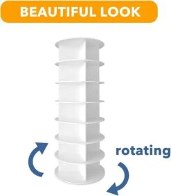 SpaceAid 360 Rotating Shoe Rack Closet 7-Tier White -NeatNest Store rotating shoe rack 2