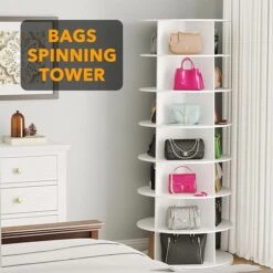 SpaceAid 360 Rotating Shoe Rack Closet 7-Tier White -NeatNest Store rotating shoe rack 4
