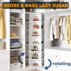 SpaceAid 360 Rotating Shoe Rack Closet 7-Tier White -NeatNest Store rotating shoe rack 6