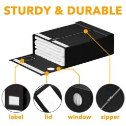 SpaceAid 4 Pack Foldable Bed Sheet Organizer Set, Black -NeatNest Store sheet organizer 2