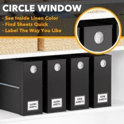 SpaceAid 4 Pack Foldable Bed Sheet Organizer Set, Black -NeatNest Store sheet organizer 6