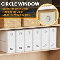 SpaceAid 6 Pack Bed Sheet Storage Organizer Set, White 10 SpaceAid 6 Pack Bed Sheet Storage Organizer Set, White -NeatNest Store sheet storage 4