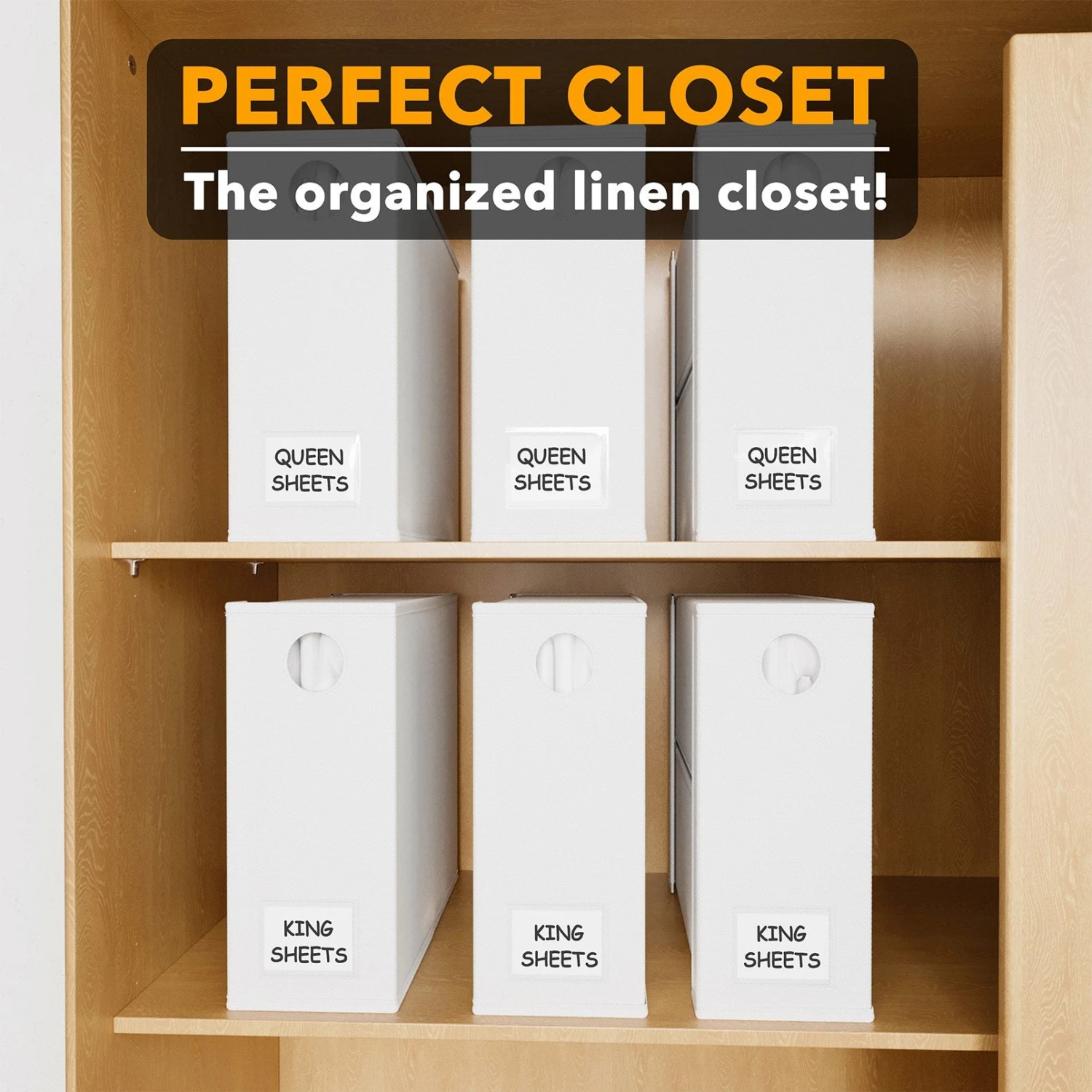 SpaceAid 6 Pack Bed Sheet Storage Organizer Set, White 5 SpaceAid 6 Pack Bed Sheet Storage Organizer Set, White - Image 5