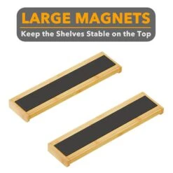 SpaceAid® Bamboo Shelf For Over Stove With Labels, Kitchen Storage Over The Stove Spice Rack -NeatNest Store shelf for over stove magnetic