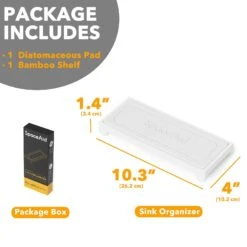 SpaceAid DryingNeat Sink Caddy Organizer, Instant Dry Kitchen & Bathroom Sink Organizers With Bamboo Rack, White -NeatNest Store sink caddy organizer 4