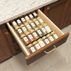 SpaceAid® 24 Pcs Glass Spice Jars With Labels And Bamboo Lids, Empty 4oz Seasoning Containers For Spice Rack, Cabinet And Drawer -NeatNest Store spice jars 1