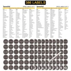 SpaceAid® 24 Pcs Glass Spice Jars With Labels And Bamboo Lids, Empty 4oz Seasoning Containers For Spice Rack, Cabinet And Drawer -NeatNest Store spice jars labels 2