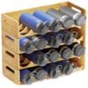 SpaceAid Bamboo Stackable Water Bottle Organizer, 4 Pack 5-Slot, Hold 20 Bottles
