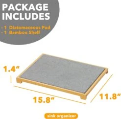 SpaceAid Diatomaceous Earth Stone Dish Drying Mat For Kitchen Counter, Gray 12 SpaceAid Diatomaceous Earth Stone Dish Drying Mat For Kitchen Counter, Gray -NeatNest Store stone dish drying mat 2