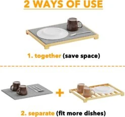 SpaceAid Diatomaceous Earth Stone Dish Drying Mat For Kitchen Counter, Gray 11 SpaceAid Diatomaceous Earth Stone Dish Drying Mat For Kitchen Counter, Gray -NeatNest Store stone dish drying mat 3