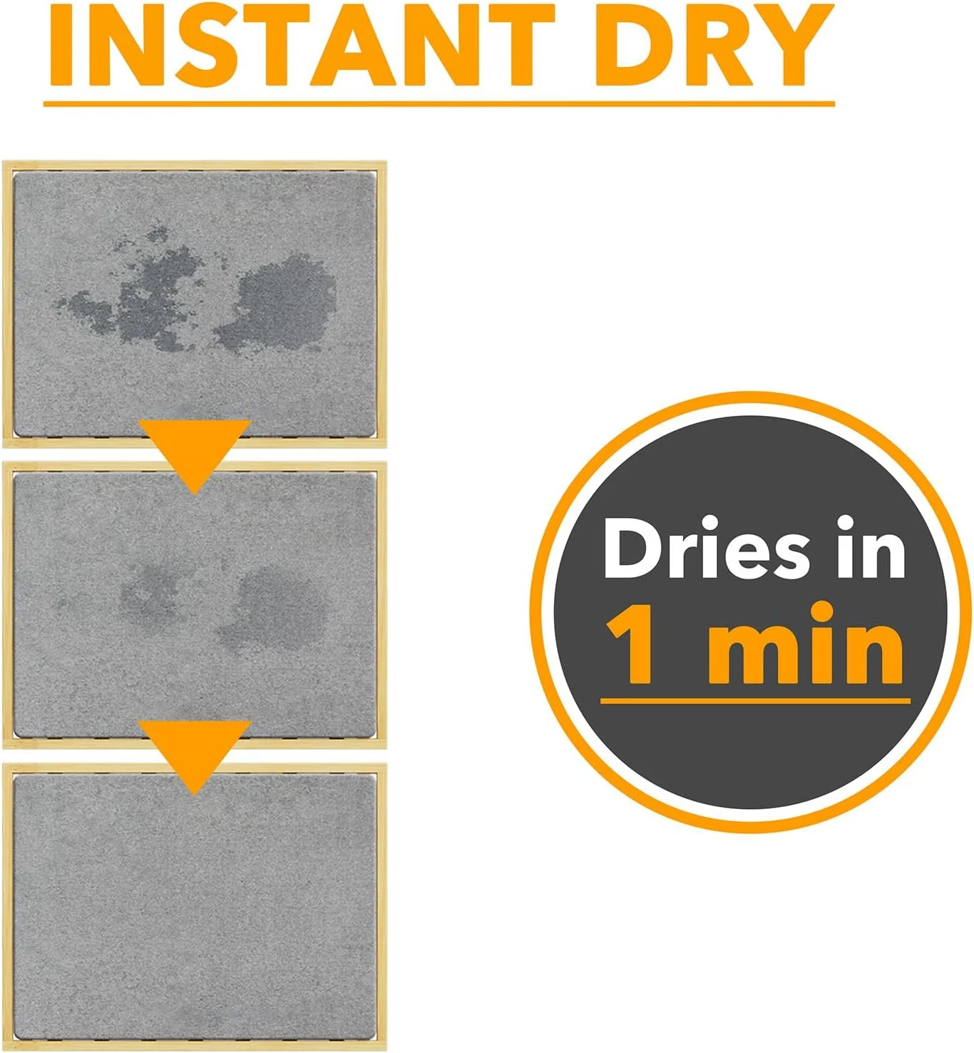 SpaceAid Diatomaceous Earth Stone Dish Drying Mat For Kitchen Counter, Gray 3 SpaceAid Diatomaceous Earth Stone Dish Drying Mat For Kitchen Counter, Gray - Image 3