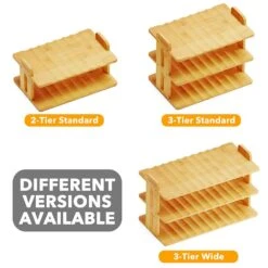 SpaceAid® Bamboo Water Bottle Organizer For Cabinets And Pantries With Labels, Kitchen Storage Rack 3-Tier 13 SpaceAid® Bamboo Water Bottle Organizer For Cabinets And Pantries With Labels, Kitchen Storage Rack 3-Tier -NeatNest Store tiered water bottle organizer versions
