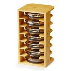 SpaceAid Bamboo Tumbler Lid Organizer For Kitchen Cabinet, 7-Tier