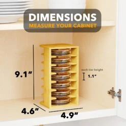 SpaceAid Bamboo Tumbler Lid Organizer For Kitchen Cabinet, 7-Tier -NeatNest Store tumbler lid organizer 6