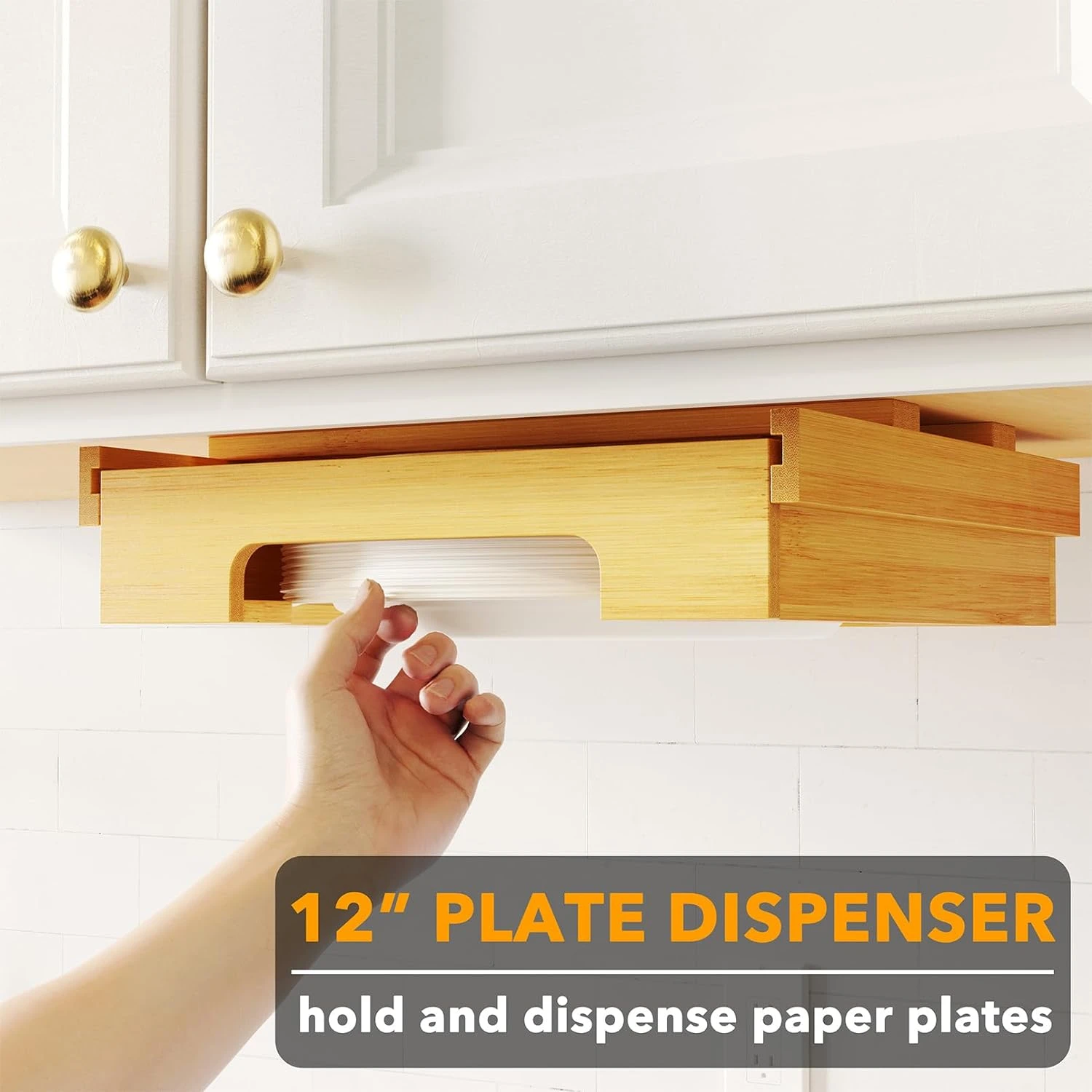 SpaceAid 12-inch Under Cabinet Paper Plate Holder 2 SpaceAid 12-inch Under Cabinet Paper Plate Holder - Image 2