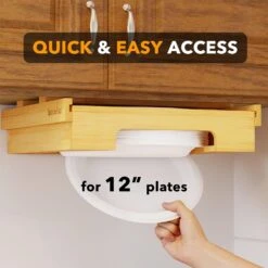 SpaceAid 12-inch Under Cabinet Paper Plate Holder 9 SpaceAid 12-inch Under Cabinet Paper Plate Holder -NeatNest Store under cabinet paper plate holder 3