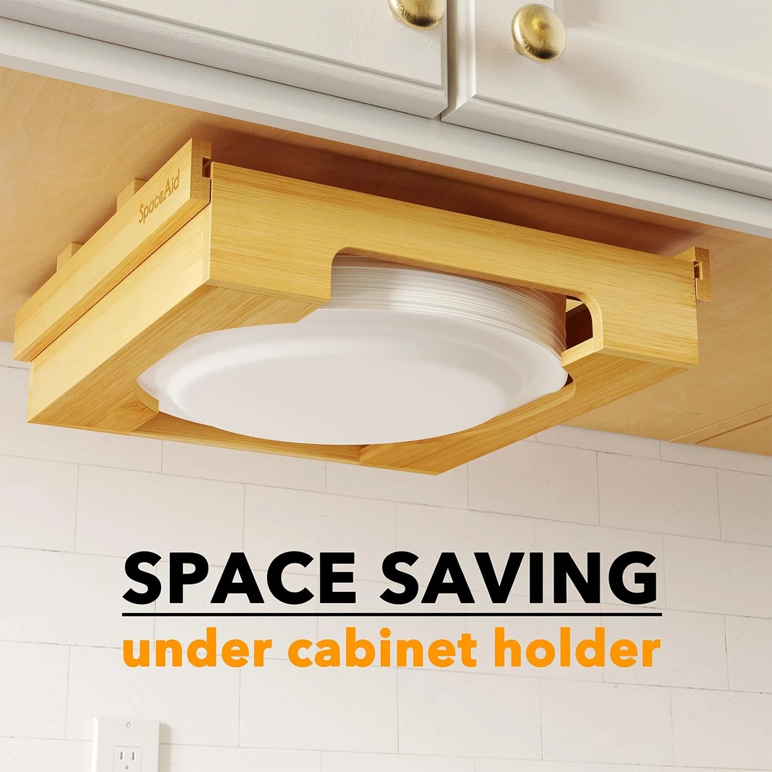 SpaceAid 12-inch Under Cabinet Paper Plate Holder 4 SpaceAid 12-inch Under Cabinet Paper Plate Holder - Image 4