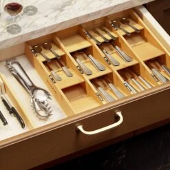 SpaceAid Bamboo Utensil Drawer Organizer With Labels, 12 Slots -NeatNest Store utensil drawer organizer 3