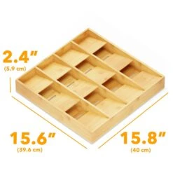 SpaceAid Bamboo Utensil Drawer Organizer With Labels, 12 Slots -NeatNest Store utensil drawer organizer 4
