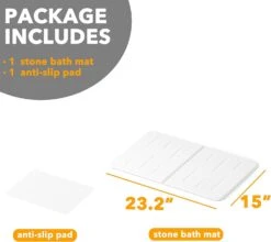 SpaceAid Instant Dry Diatomaceous Earth Stone Non Slip White Bath Mat -NeatNest Store white bath mat 5